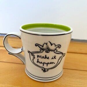 Molly & Hatch / Anthropologie "Make It Happen" Mug Black / White